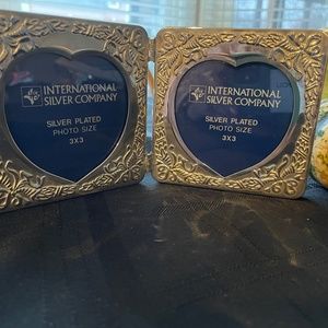 Silver Dual 3 by 3 Heart Picture Frame-VTG